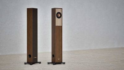 Sveltae tall slender needle-like tower speaker is quietly elegant in any home