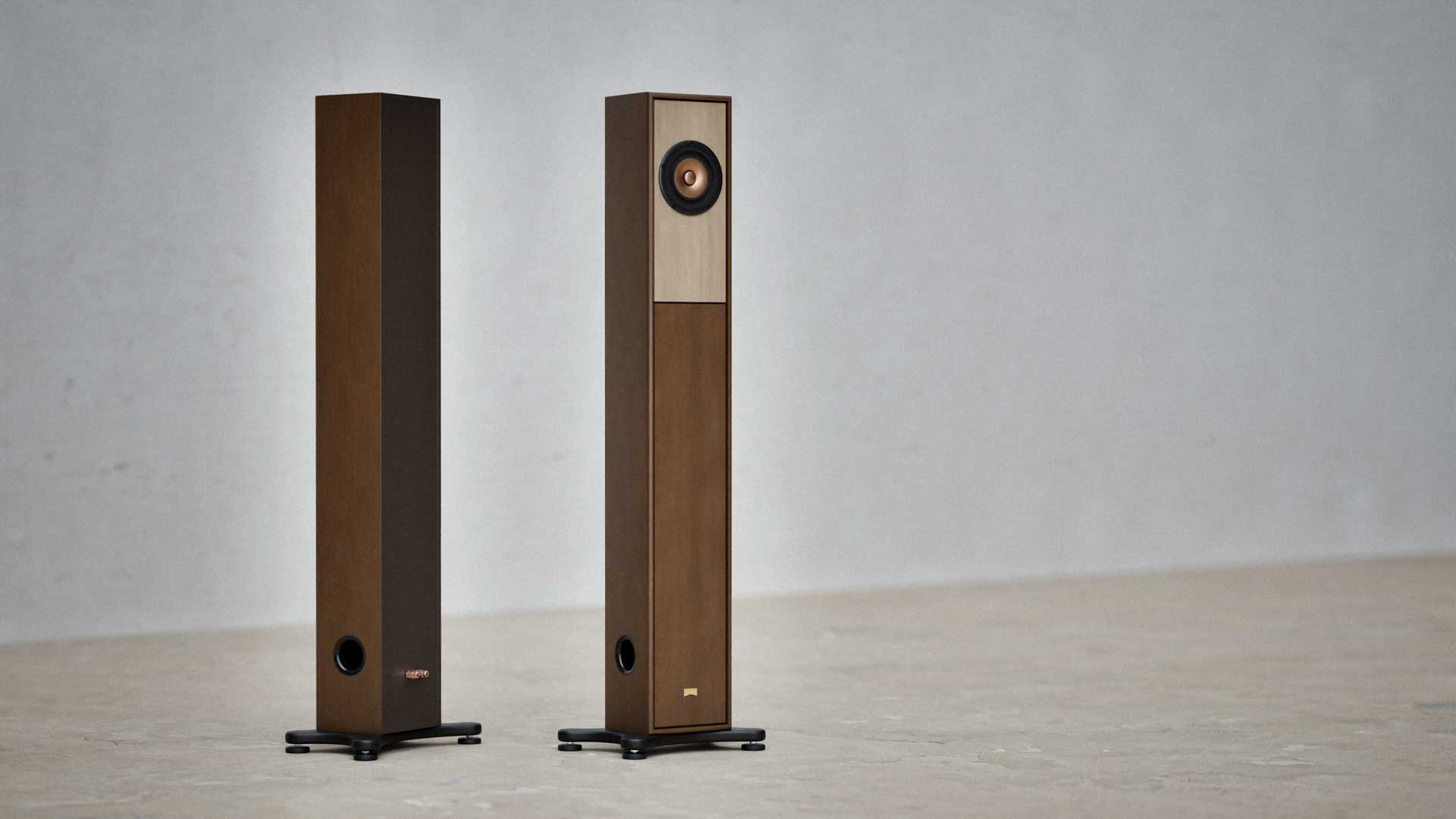 Sveltae tall slender needle-like tower speaker is quietly elegant in any home